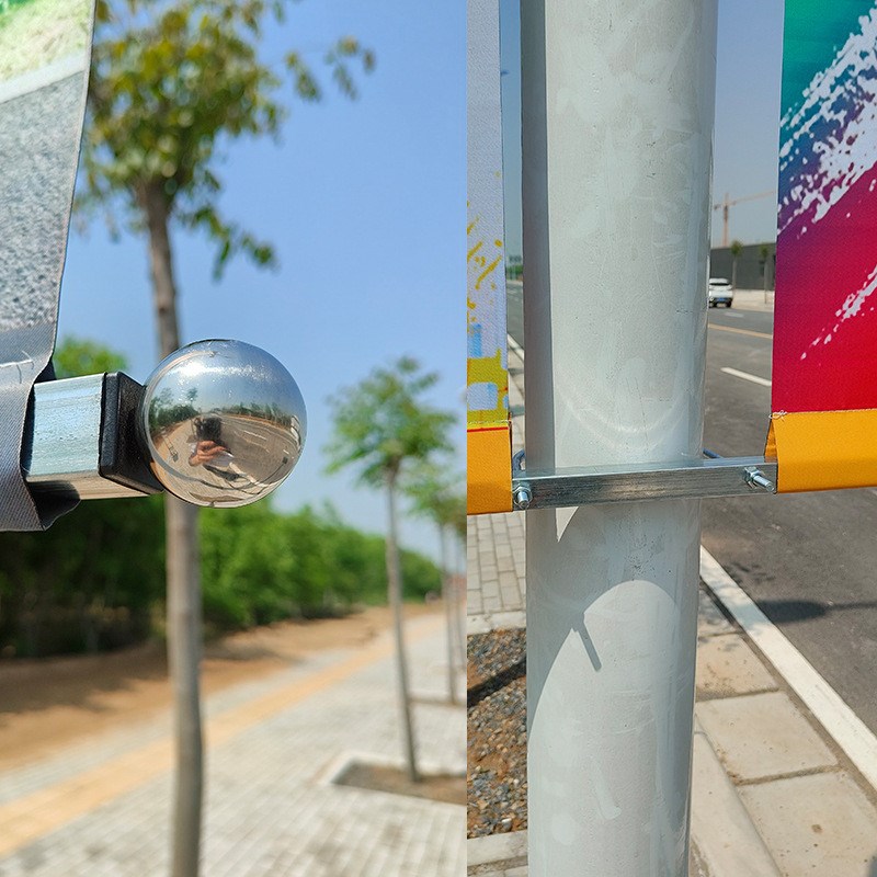 灯杆旗灯杆道旗架子o灯杆户外双面广告旗马路罗马道旗架铁艺 - 图2