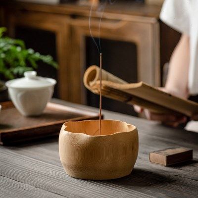 线香插香熏香炉家用禅意竹子莲花香托茶楼寺庙日式香台卧香插香器,淘宝优惠券,粉丝福利购,淘宝优惠卷