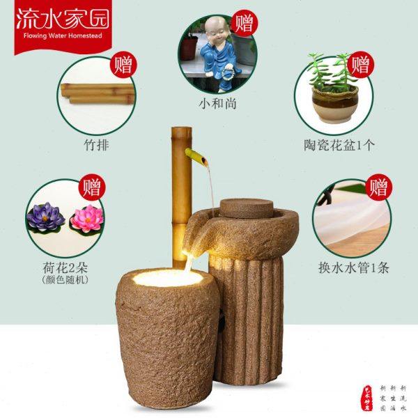 庭院花园流水摆件日式石磨水系景观小院别墅室内户外造景布置装饰,淘宝优惠券,粉丝福利购,淘宝优惠卷