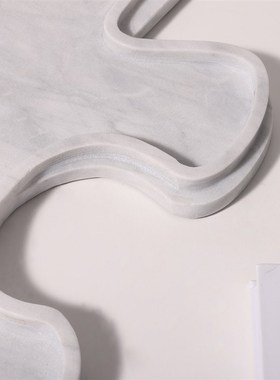一匚现代轻奢大理石异性托盘 样板间售楼部N营销中心会所玄关摆件