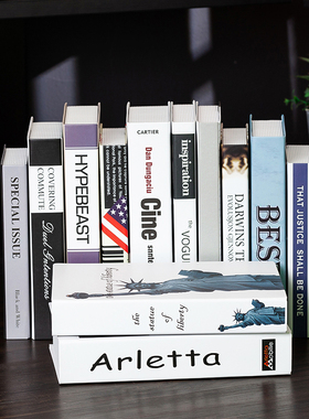 现代简约假书仿真书咖啡厅店铺网咖酒店装饰O品摆件道具书模型摆