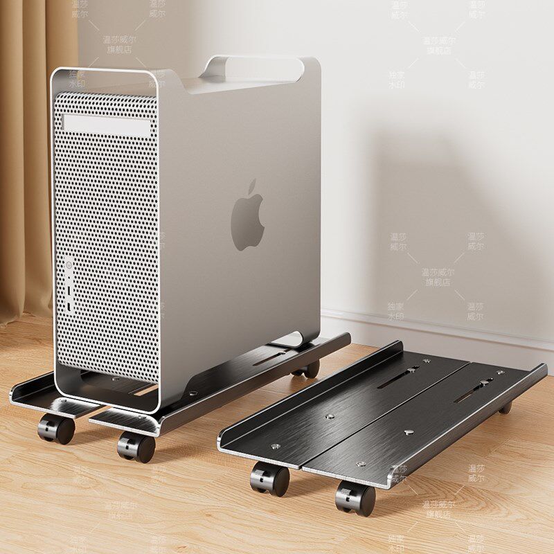 Desktop computer under desk host bracket stainless steel movable pulley storage rack chassis cabinet base tray bracket