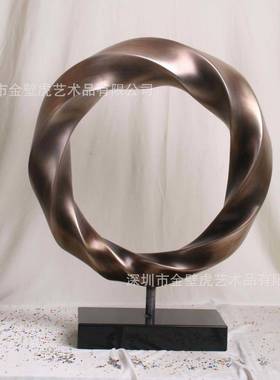 圆形抽脂象树BH-F163-件现代风格客厅样板房别墅台面软装雕摆塑多