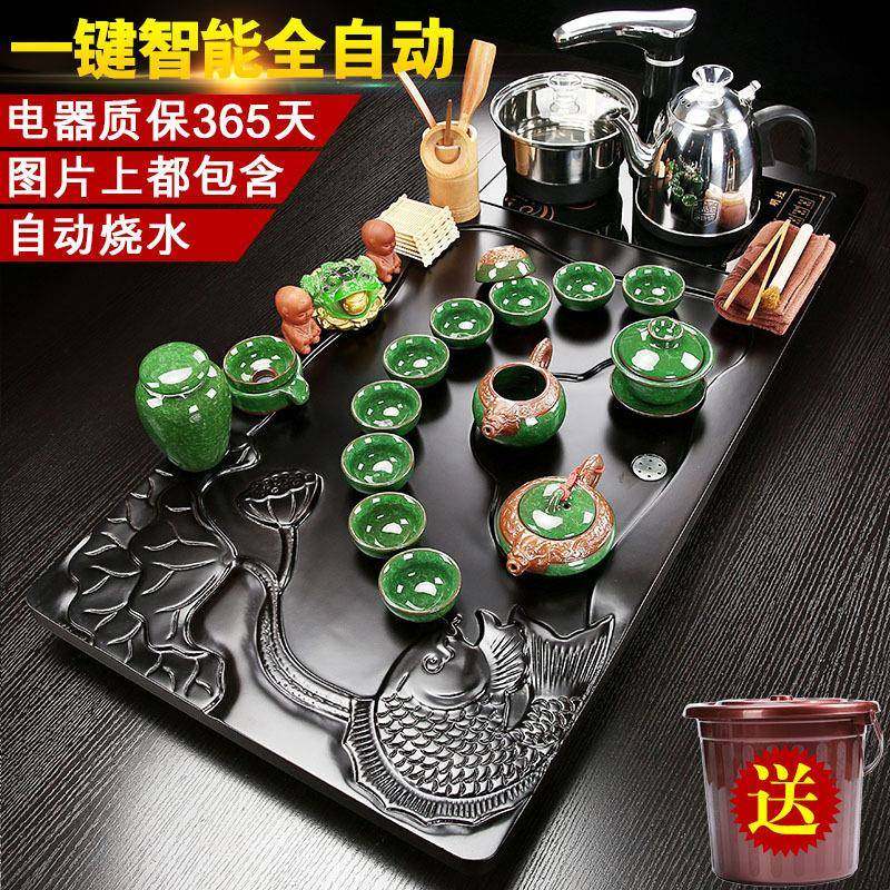 功茶具装整套套全自夫动茶泡茶壶杯实木盘台配70125件定logo商务,淘宝优惠券,粉丝福利购,淘宝优惠卷