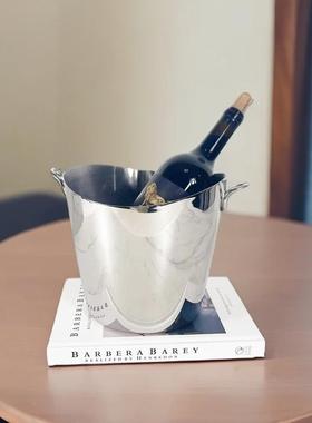 北欧个酒02130性不锈钢冰桶家块用具高颜酒值葡萄香槟啤酒红酒冰