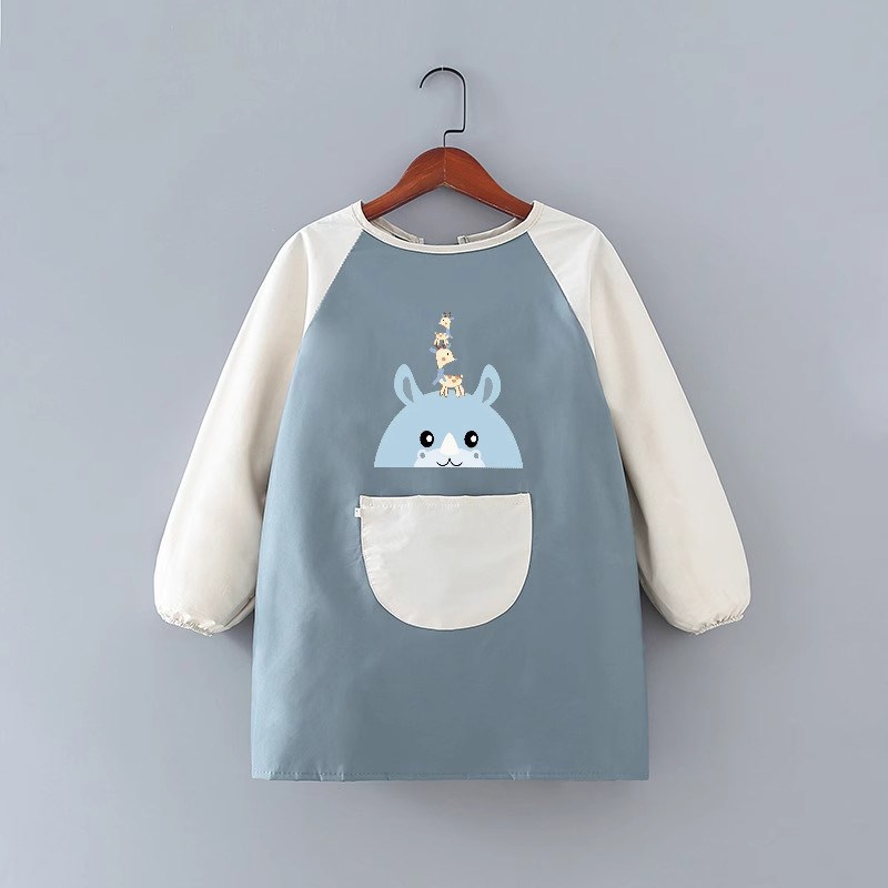 Children's aprons, baby eating bibs, new long-sleeved smocks, summer thin waterproof smocks, children's painting smocks