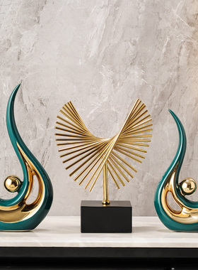 现代样板房轻奢摆件客厅玄v关酒柜电视柜办公室书柜乔迁新居礼品