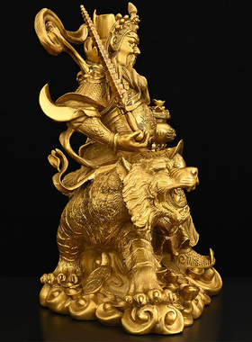 铜武财神赵公明神像供奉赵公明财神骑虎像摆件大号公Y司店铺财神