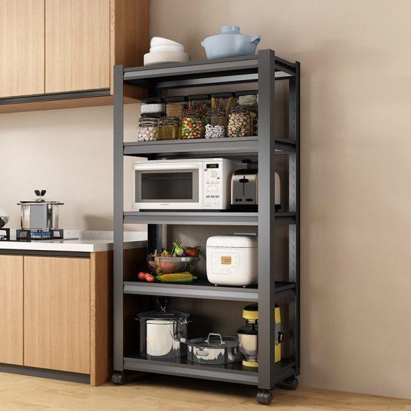 可移动厨房置物架落地多层收纳架微波炉烤箱储物带轮子家用铁架子,淘宝优惠券,粉丝福利购,淘宝优惠卷
