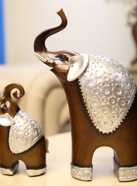 家居装饰品家里客厅书房小房间装饰大象摆件酒柜桌面招财镇宅一对