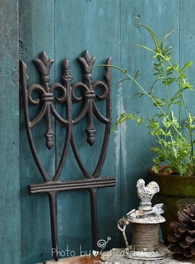 实心铸铁草坪栅栏铁花防护围栏庭院花园装饰花坛地插装饰摆件园艺