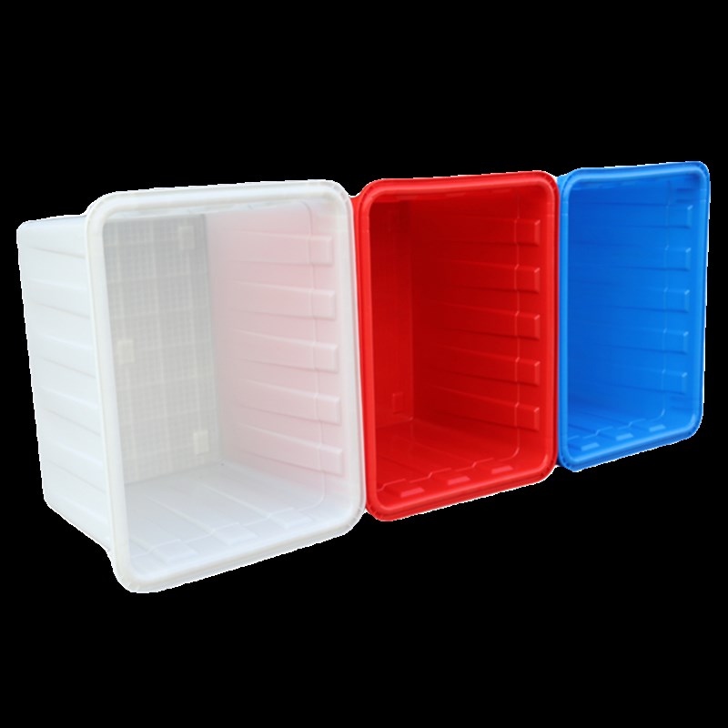 特大号带轮服装厂塑料箱物流快递手推车白色加厚可移动收纳周转箱 - 图3