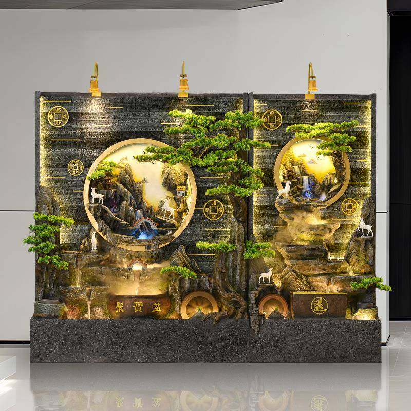 水幕流水屏风办公隔墙断装饰室室内庭外院假山鱼池喷泉UDC造景观,淘宝优惠券,粉丝福利购,淘宝优惠卷