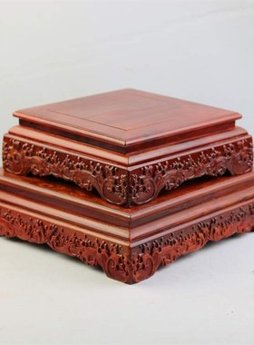 红木底座 黑紫檀木 实木底座长方形 红I檀木玉石摆件底座 奇石底