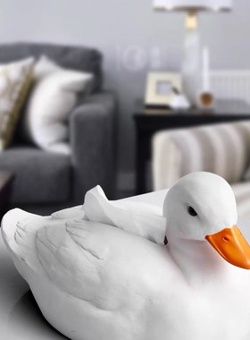 网红维尔柯鸭子纸巾盒装饰品摆件家用客厅茶几P抽纸收纳盒个性创