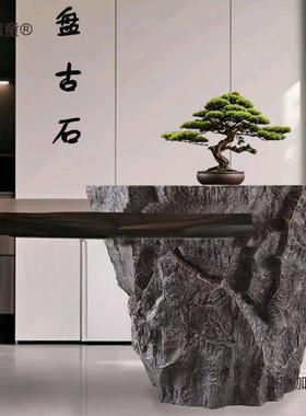 新款塑石头玻璃桌脚石创雕意支撑茶桌钢柯咖童落地装饰摆件麦太保