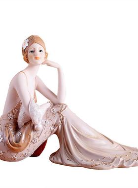 A5L欧式女郎F75TJ75M时尚美女件家摆居婚装饰品厅客酒柜玄关软装