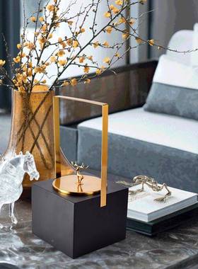 家居装摆件简约时尚美黑色精盒镀铁艺摆件电拉丝防锈防潮软修A803