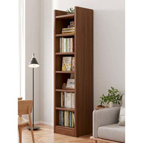 实木书架夹书窄桌wf旁柜靠墙边缝柜子书储物柜展示柜客厅置物架落 - 图1