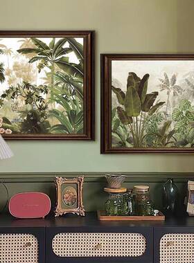 带东南亚物风格装饰画热雨林植物客厅餐PRDYL厅动画绿壁植芭蕉叶