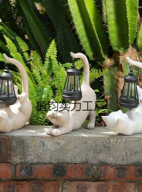 太阳能猫摆灯户外别庭院花园装饰台件阳布植钧实力置露台墅院子造