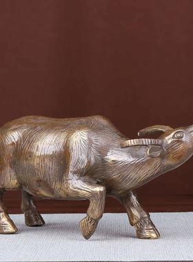 铜牛摆件纯铜牛气冲天牛转乾坤牛水牛财源滚滚装饰品