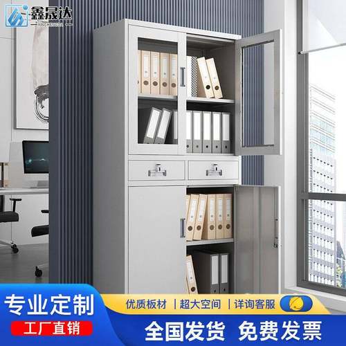 钢制文件料柜办公XS651财务凭证柜铁皮案柜带锁储物柜带抽屉室档 - 图1