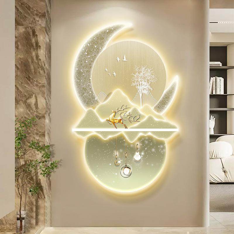 入户关装现饰画代轻奢高档福禄相随走廊客挂画正对xw0222-W门厅玄