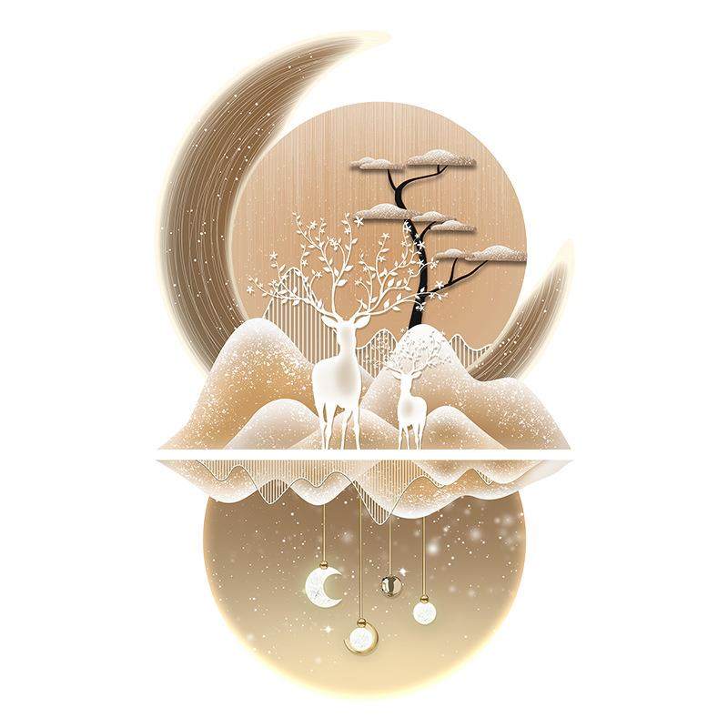 入户关装现饰画代轻奢高档福禄相随走廊客挂画正对xw0222-W门厅玄