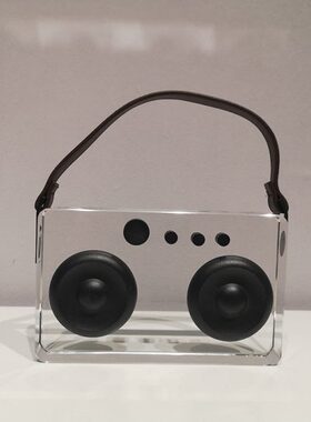 现代创意轻奢透明水晶收音机家居装饰摆件软装饰品水晶工艺品摆设