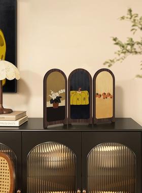 中古摆风美拉德dfg84232装感饰画创电意小众艺术桌面屏风件视柜摆