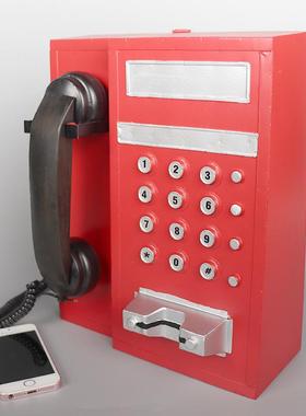 复老式挂壁挂电话机模型服068装酒店吧古窗装橱饰品壁饰摆件摄影