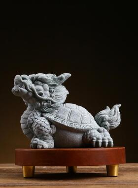 创意青砂石风国招财龙龟动物CSZW-BJA摆件客景厅玄关假饰山鱼缸庭