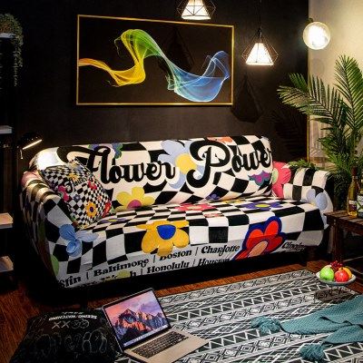 棋盘格全包沙发套防滑弹力沙发盖布毯双人组合沙发防尘罩坐垫个性,淘宝优惠券,粉丝福利购,淘宝优惠卷