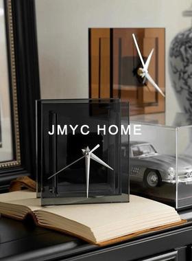 现时代简约轻奢摆LIG件板样房办公室卧室家居钟客厅电视柜桌面装