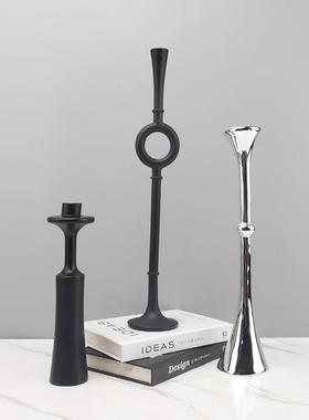 现代酒简约几创意高档烛台树脂摆件客餐厅1390厅店样板何间家居装