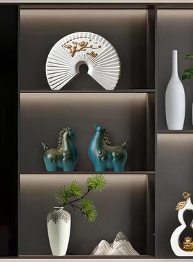 ?新中视式摆件客创电厅家Fh(h(#g#居饰品轻奢意酒柜柜办公室软装