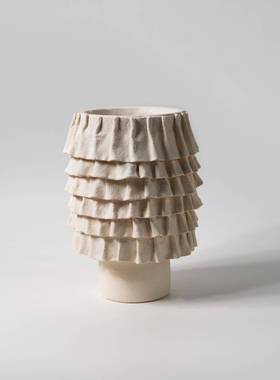 现代艺简约真手工褶纹树脂花视瓶FTF仿花民宿电柜玄关花艺设计师