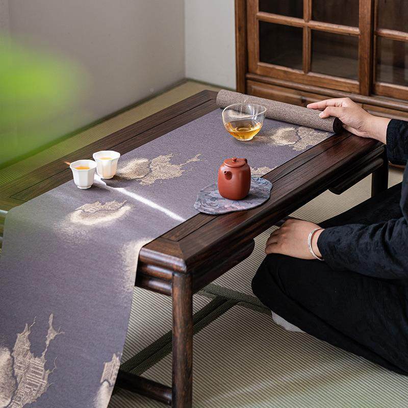 观泡岚中式国风防水QX-CB015茶席简约席家用复古茶桌干桌道旗垫子,淘宝优惠券,粉丝福利购,淘宝优惠卷