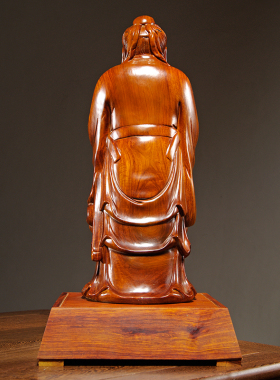 花梨木雕孔子孔夫子雕像摆件家居学E校店铺办公装饰红木工艺品送