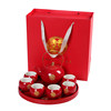 Chinese engagement red bride changes her mouth to worship tea cup lifting beam teapot tray wedding celebration kung fu tea set gift box