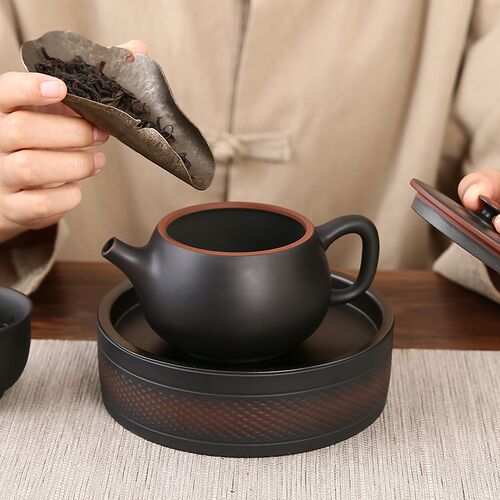 紫陶汉瓦壶单个茶壶泡茶专用凤鸣壶可提可旋转壶手U工建水家用茶 - 图2
