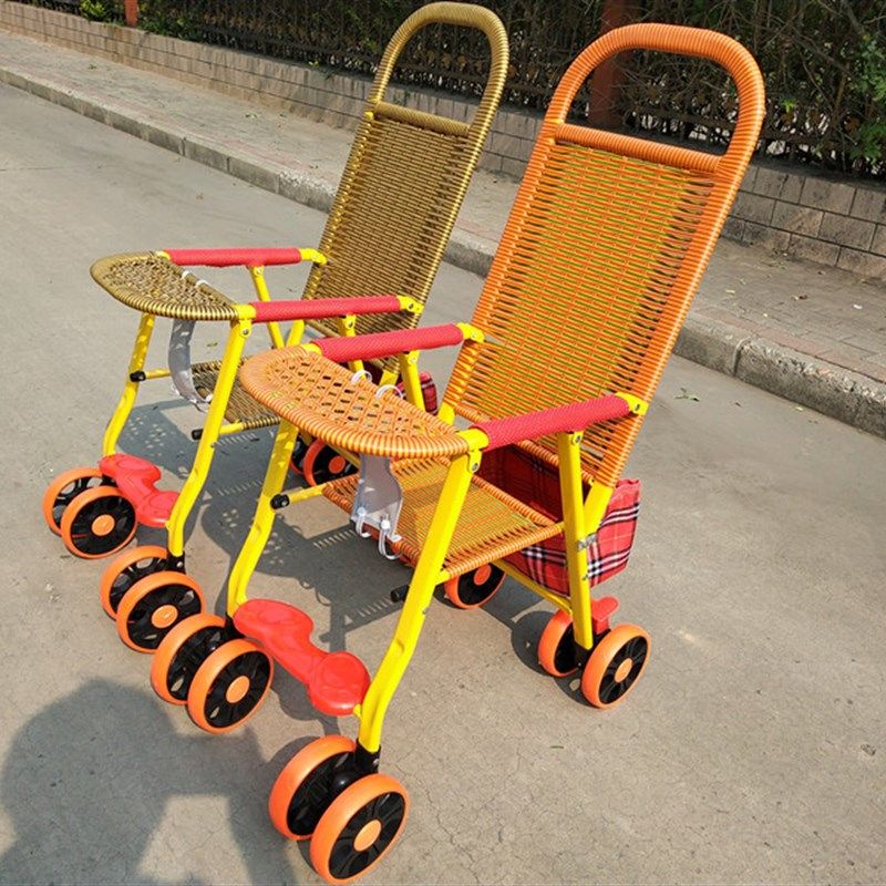 夏季婴儿竹藤推车可坐轻便捷折叠椅宝宝儿童小孩仿藤编车bb伞车,淘宝优惠券,粉丝福利购,淘宝优惠卷