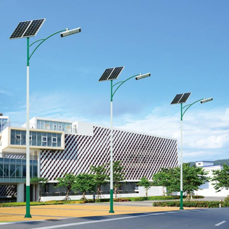 人体感应8米led太阳能路灯120W农村工程款锥杆海螺臂单头整晚亮灯 - 图1