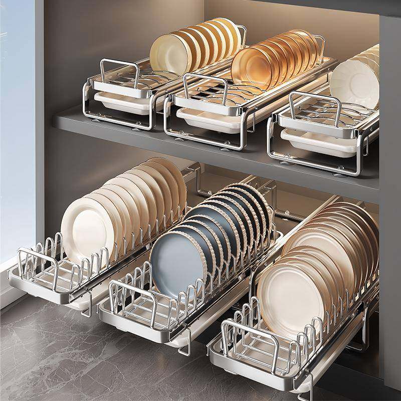 厨房碗不钢抽拉碗锈碟收架F5M81675盘橱柜抽屉内置放碗筷沥水拉篮,淘宝优惠券,粉丝福利购,淘宝优惠卷