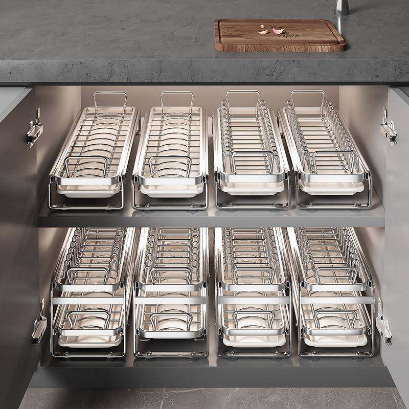 厨房碗不钢抽拉碗锈碟收架F5M81675盘橱柜抽屉内置放碗筷沥水拉篮,淘宝优惠券,粉丝福利购,淘宝优惠卷