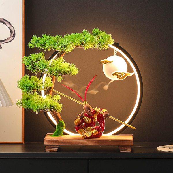 斗战胜佛孙悟空摆件灯圈绿植齐天大圣家居客厅公室桌面禅意中式,淘宝优惠券,粉丝福利购,淘宝优惠卷