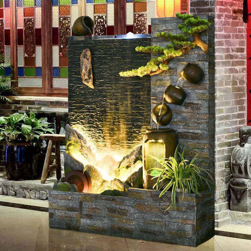 BGZ式客厅庭院景水幕墙假山流水喷泉新会所酒店景观造景装水饰摆,淘宝优惠券,粉丝福利购,淘宝优惠卷