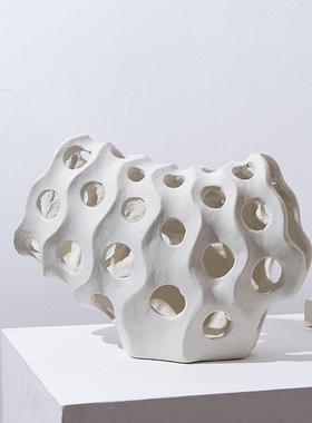 现代酒简约珊瑚部几何摆件店前台售楼柜书客厅QRV样板房树脂软装