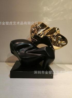 电镀金饰树雕塑拉手小朋脂友气球狗蓝BH-F013(猴子摆件色样板房桌